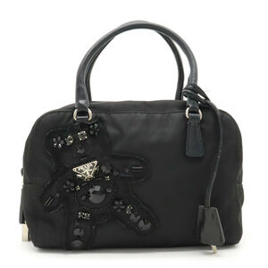 Prada Evening Bear Bijou Handbag Leather NERO Black